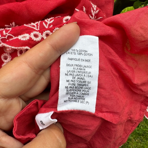 ULLA JOHNSON Clarice Embroidered Eyelet Lace Babydoll Dress, Scarlett - Sz 8 - Picture 7 of 16